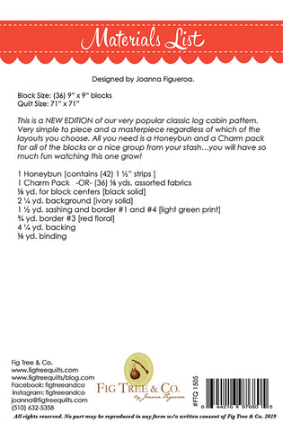 My Log Cabin 2 Quilt Pattern by Fig Tree & Co.