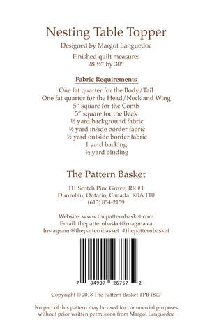 Nesting Table Topper Mini Quilt Pattern by The Pattern Basket