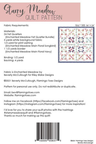 Starry Meadows Quilt Pattern by Beverly McCullough