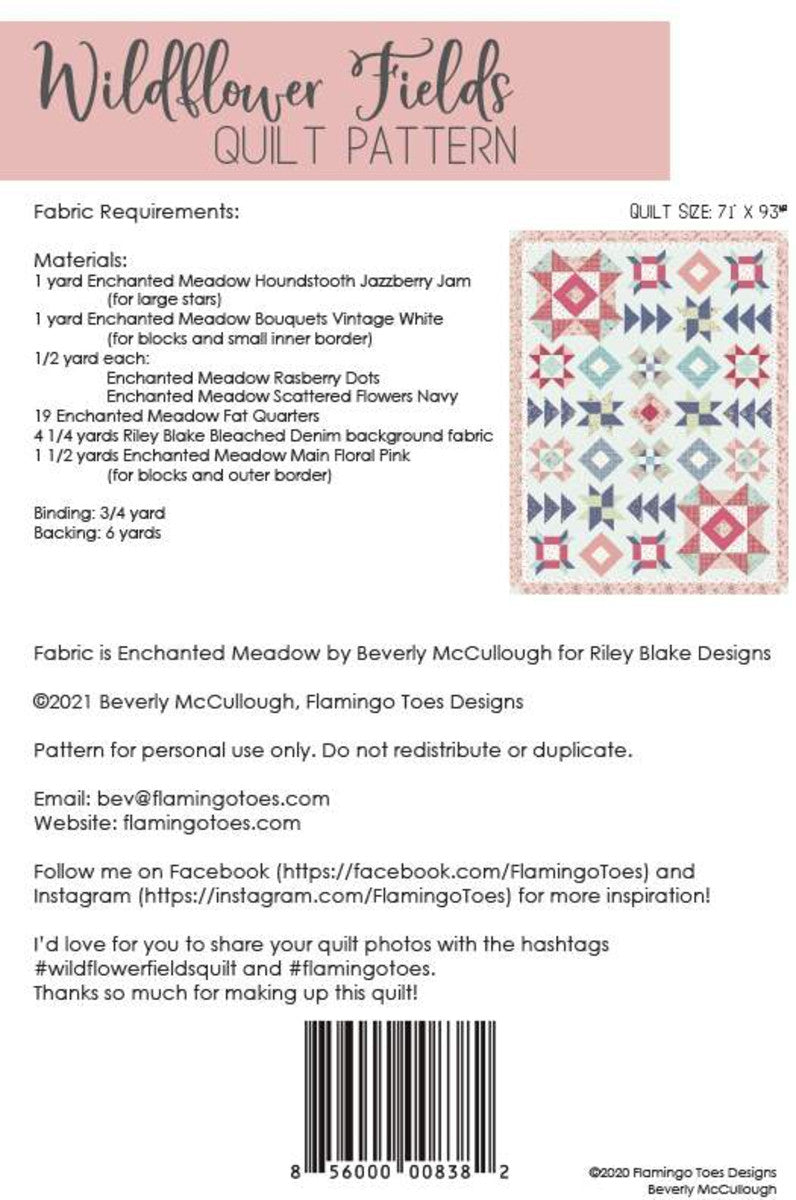 Wildflower Fields Quilt Pattern by Beverly McCullough