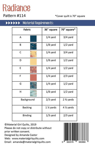Radiance Quilt Pattern by Material Girl Quilts