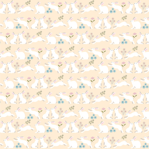 Poppie's Patchwork Club Cream Peter Rabbit Yardage by Lori Woods for Poppie Cotton Fabrics