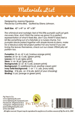 Pumpkin & The Beanstalk Quilt Pattern by Fig Tree Quilts