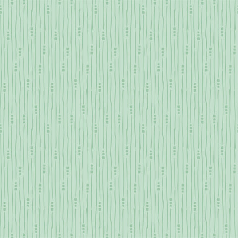 Hollyhock Lane Mint Rain Yardage by Sheri McCulley for Poppie Cotton Fabrics