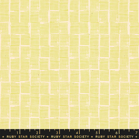 Heirloom Yellow Stripe Stamp Yardage by Ruby Star Society for Moda Fabrics