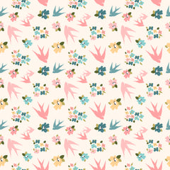 Treasured Threads Natural Swallow Tail Yardage by Lori Woods for Poppie Cotton Fabrics