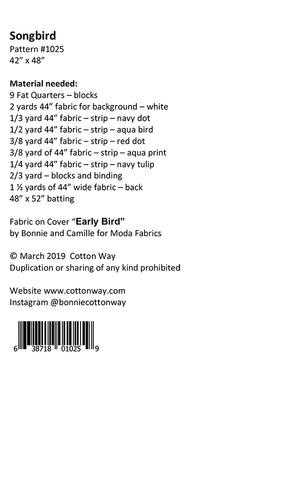 Songbird Quilt Pattern by Cotton Way