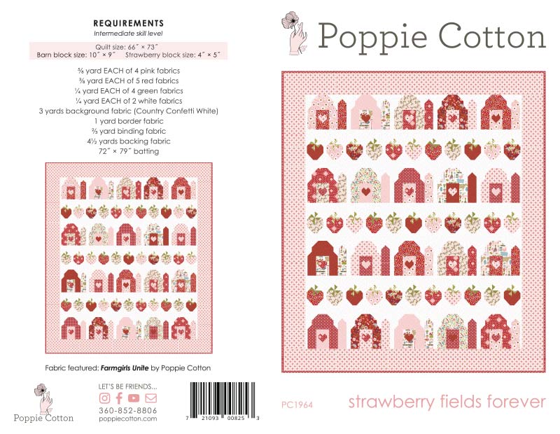 Strawberry Fields Forever Quilt Pattern by Poppie Cotton Fabrics