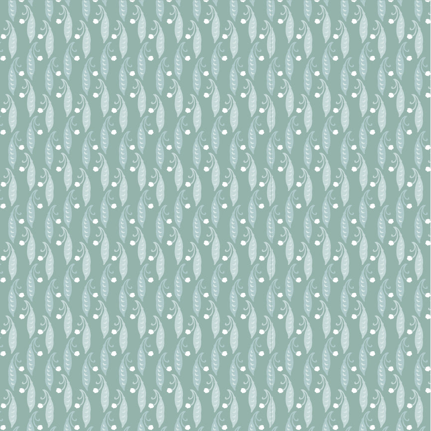 Songbird Serenade Blue Sweet Pea Yardage by Lori Woods for Poppie Cotton Fabrics