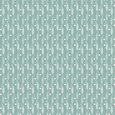 Songbird Serenade Blue Sweet Pea Yardage by Lori Woods for Poppie Cotton Fabrics