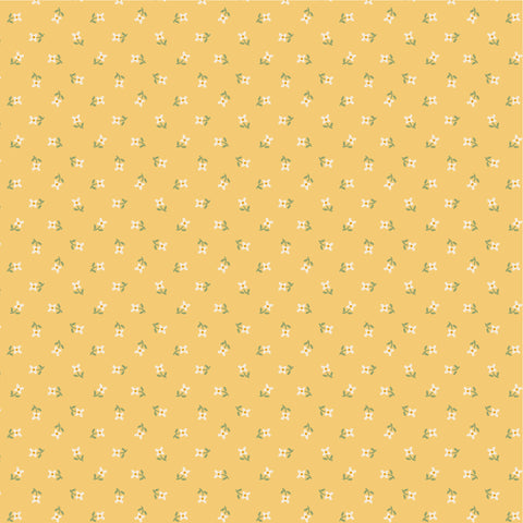 My Favorite Things Yellow Vintage Apron Yardage by Lori Woods for Poppie Cotton Fabrics