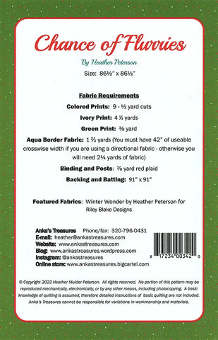 Chance Of Flurries Quilt Pattern by Anka's Treasures