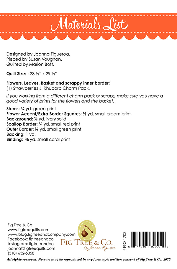 Basket of Blooms Quilt Pattern by Fig Tree & Co.