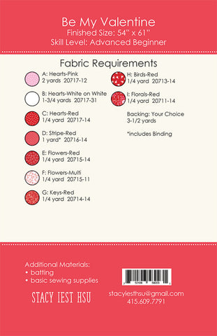 Be My Valentine Quilt Pattern by Stacy Iest Hsu