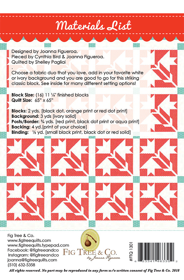 Black Dahlia Quilt Pattern by Joanna Figueroa of Fig Tree & Co.