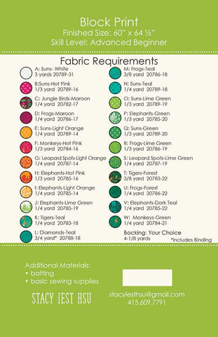 Block Print Quilt Pattern by Stacy Iest Hsu