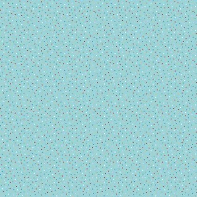 Country Confetti Light Teal Blue Lagoon Yardage by Lori Woods for Poppie Cotton Fabrics