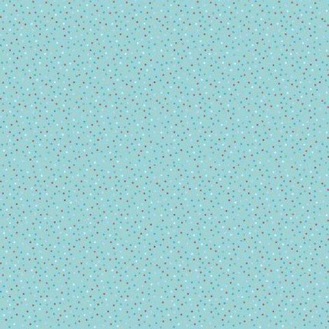 Country Confetti Light Teal Blue Lagoon Yardage by Lori Woods for Poppie Cotton Fabrics