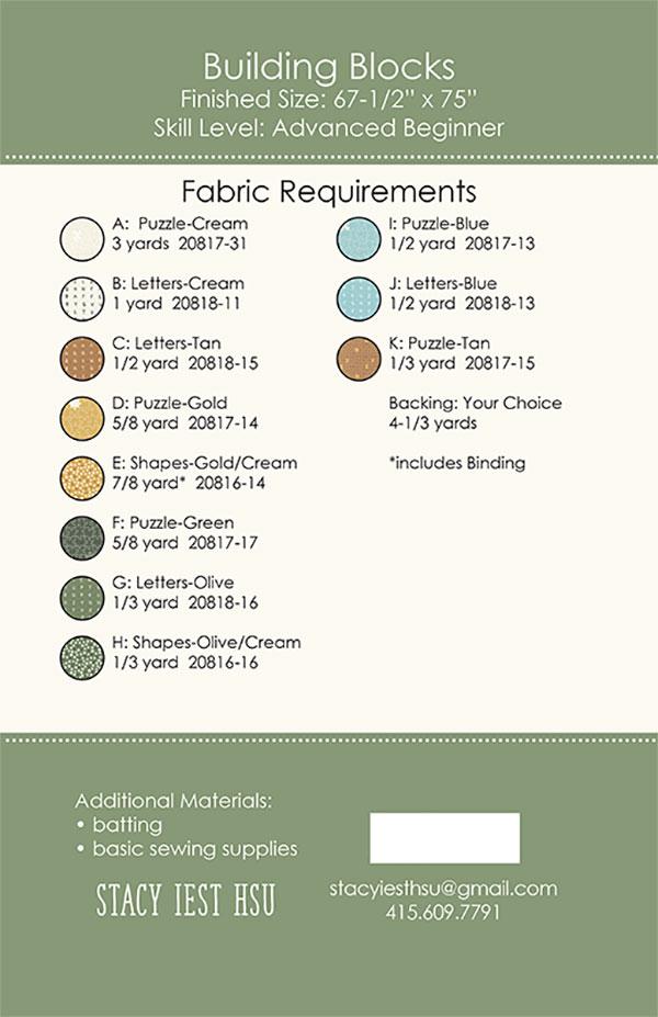 Building Blocks Quilt Pattern by Stacy Iest Hsu