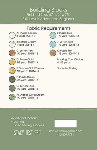 Building Blocks Quilt Pattern by Stacy Iest Hsu