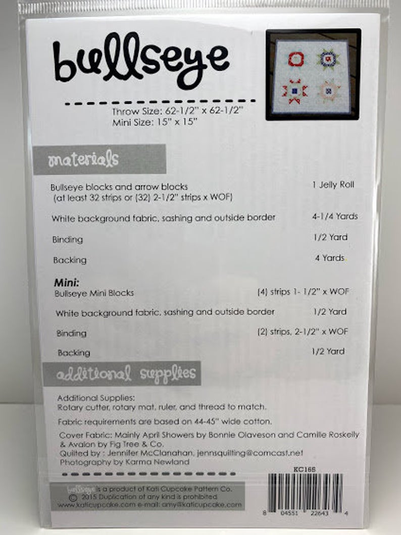 Bullseye Quilt Pattern by Kati Cupcake