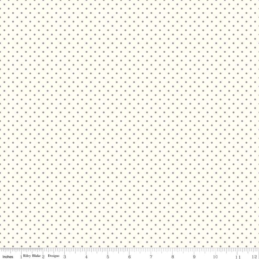 Le Creme Gray Swiss Dot Yardage by Riley Blake Designs