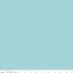 Swiss Dot White on Aqua Yardage by Riley Blake Designs