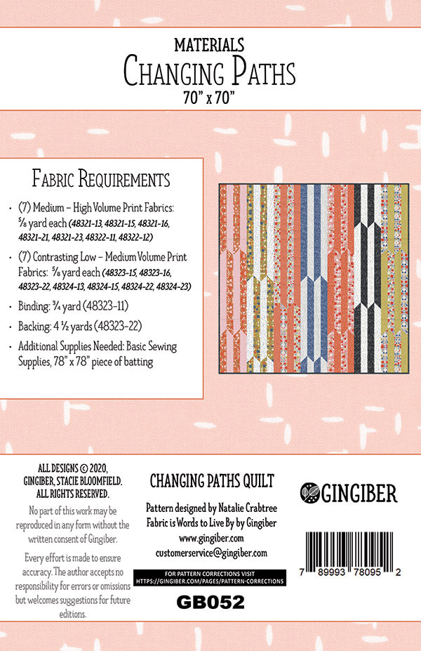 Changing Paths Quilt Pattern by Gingiber