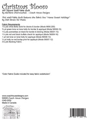 Christmas Bloom Quilt Pattern by Coach House