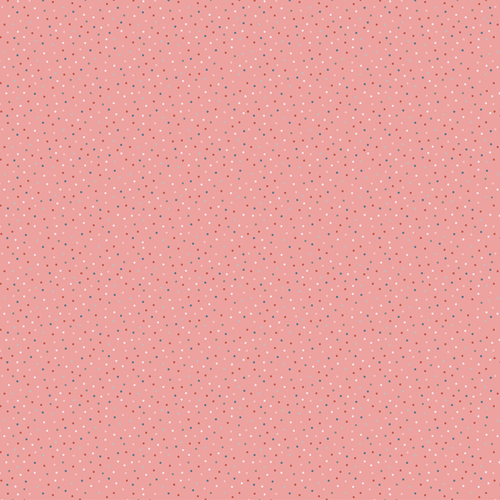 Country Confetti Dark Pink Cotton Candy Yardage by Lori Woods for Poppie Cotton Fabrics