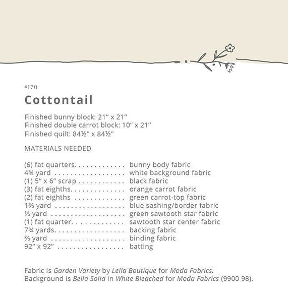 Cottontail Quilt Pattern by Lella Boutique