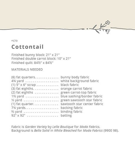 Cottontail Quilt Pattern by Lella Boutique