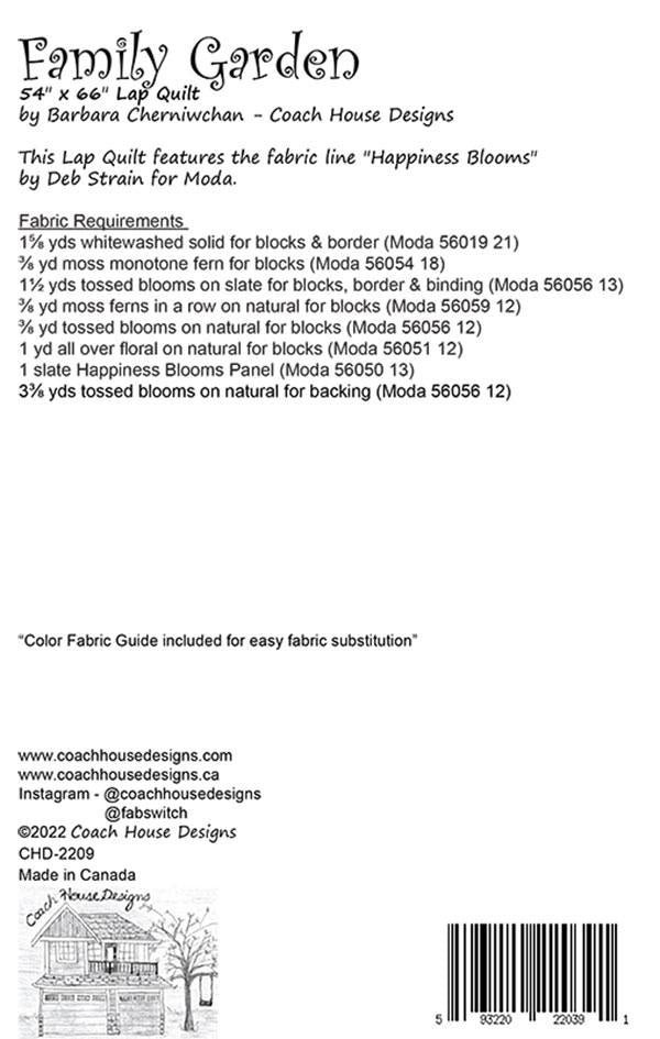 Family Garden Quilt Pattern by Coach House Designs