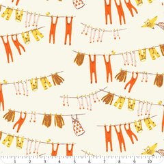 Far Far Away 3 Cream Laundry Yardage by Heather Ross for Windham Fabrics