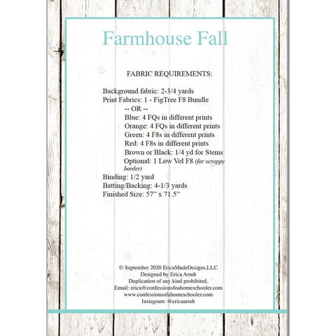 Farmhouse Fall Quilt Pattern by Erica Made Designs