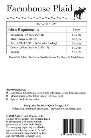 Farmhouse Plaid Quilt Pattern by Antler Quilt Design