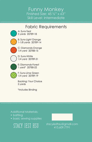 Funny Monkey Quilt Pattern by Stacy Iest Hsu