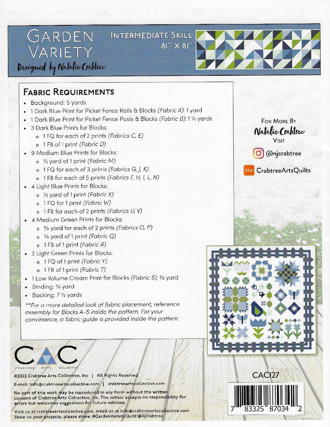 Garden Variety Quilt Pattern by Crabtree Arts Collective