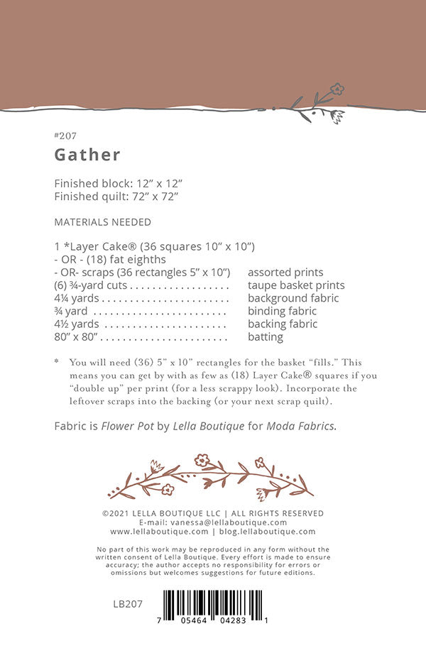 Gather Quilt Pattern by Lella Boutique