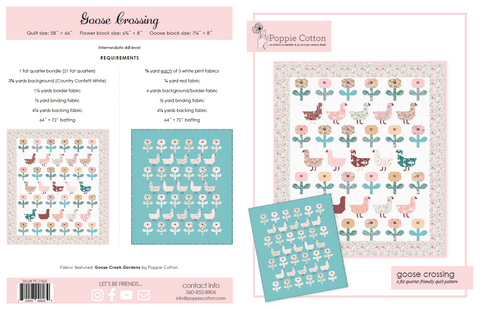 Goose Crossing Quilt Pattern by Poppie Cotton Fabrics