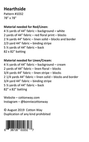 Hearthside Quilt Pattern by Cotton Way