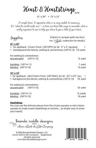 Hearts & Heartstrings Quilt Pattern by Brenda Riddle Designs