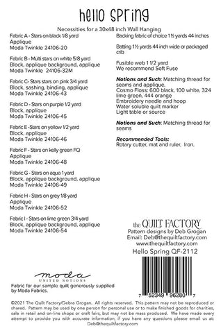 Hello Spring Quilt Pattern by The Quilt Factory