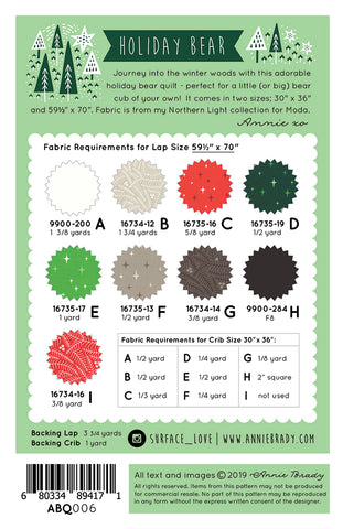 Holiday Bear Quilt Pattern by Annie Brady