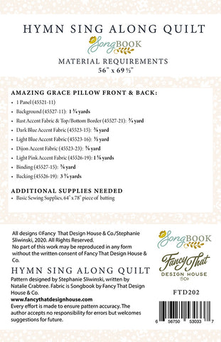 Hymn Sing Along Quilt Pattern by Fancy That Design House