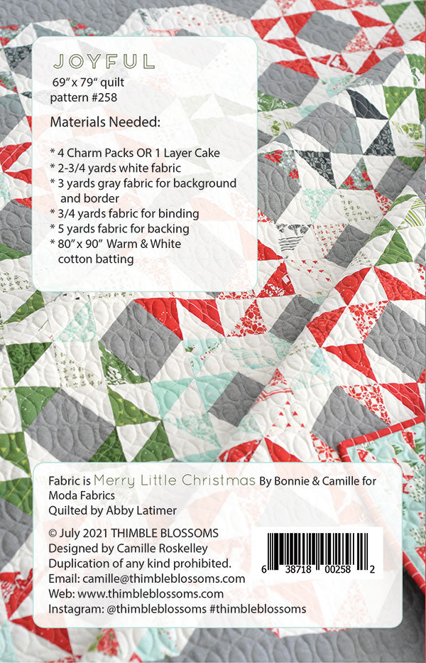 Joyful Quilt Pattern by Thimble Blossoms
