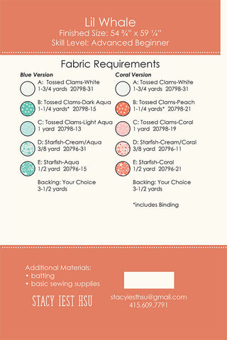 Lil Whale Quilt Pattern by Stacy Iest Hsu