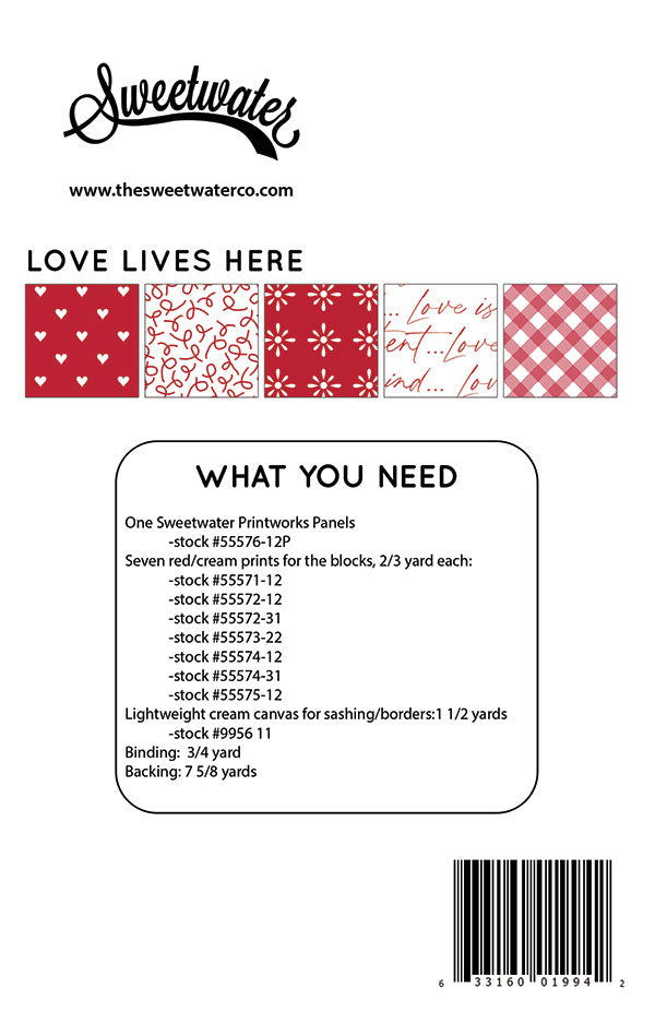 Love Lives Here Quilt Pattern by Sweetwater