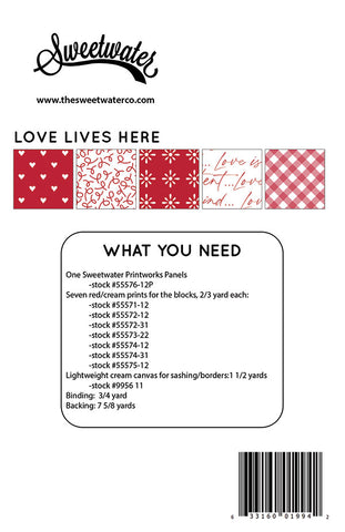 Love Lives Here Quilt Pattern by Sweetwater