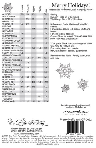 Merry Holidays Quilt Pattern by The Quilt Factory